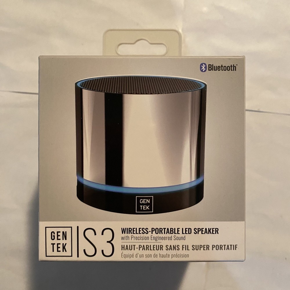 Gen Tek S3 Wireless Portable Led Speaker Bluetooth Capability. NEW ITEM