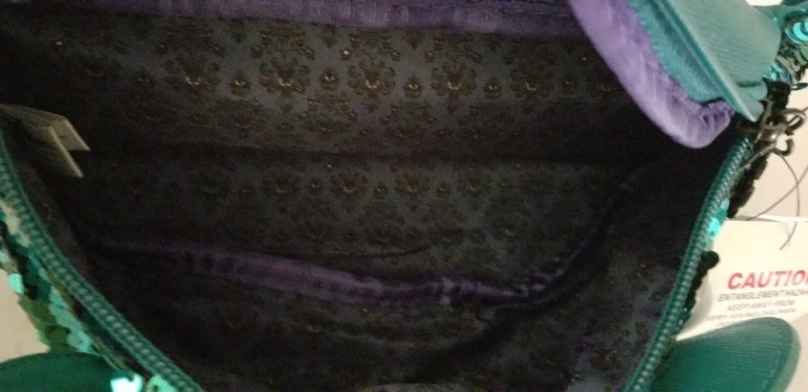 Disney Parks Loungefly Haunted Mansion Madame Leota Fanny Pack Teal Blue Sequin