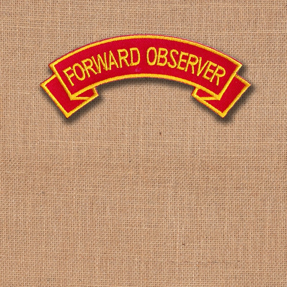 USMC Forward Observer Embroidered Scroll - 4" X 1 1/16" - Hook & Loop - FO