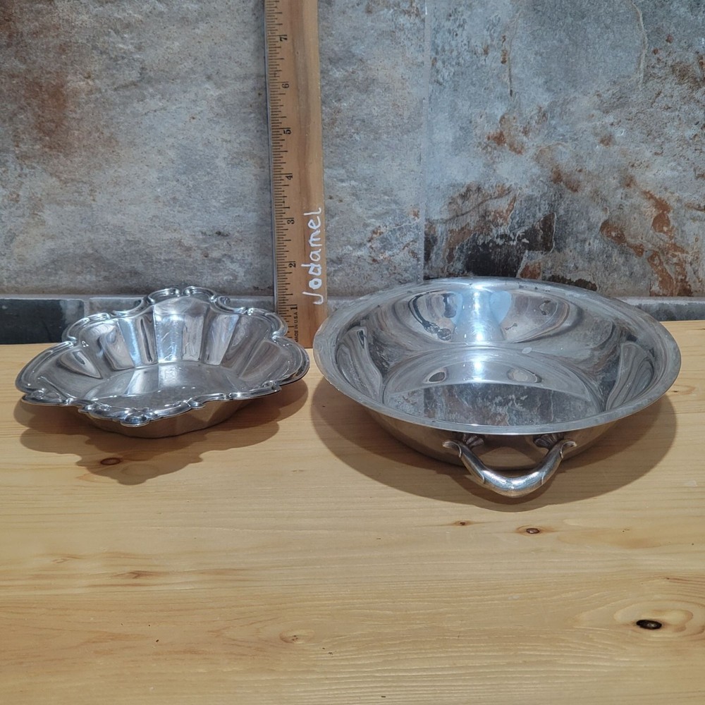 Metal Silver Plate Serving Dish Candy Nut Bowl
