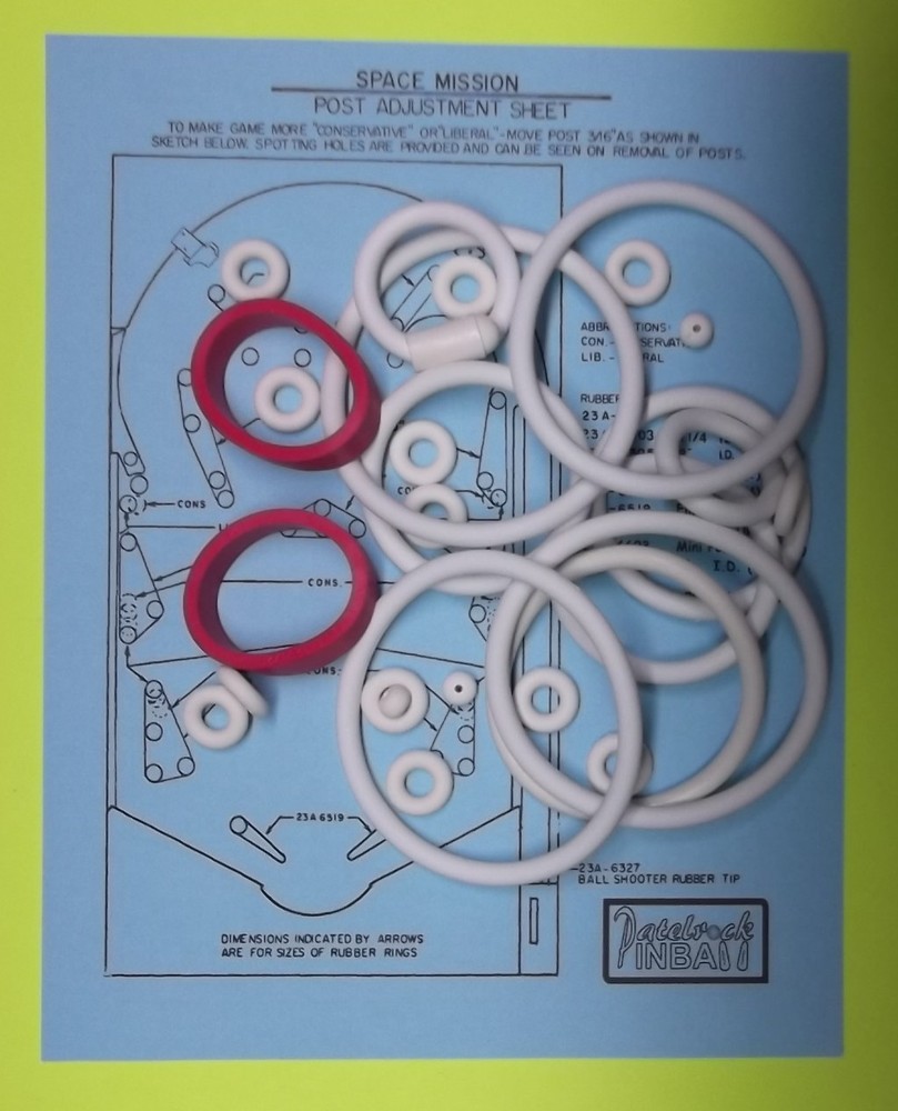 1976 Williams Space Mission Pinball Machine Rubber Ring Kit