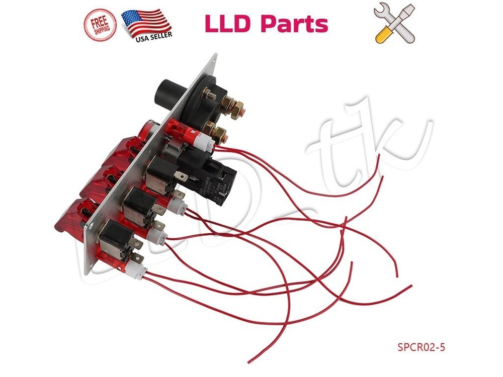 5 Gang Ignition Racing Car Switch Panel Engine Start Push Button LED Toggle