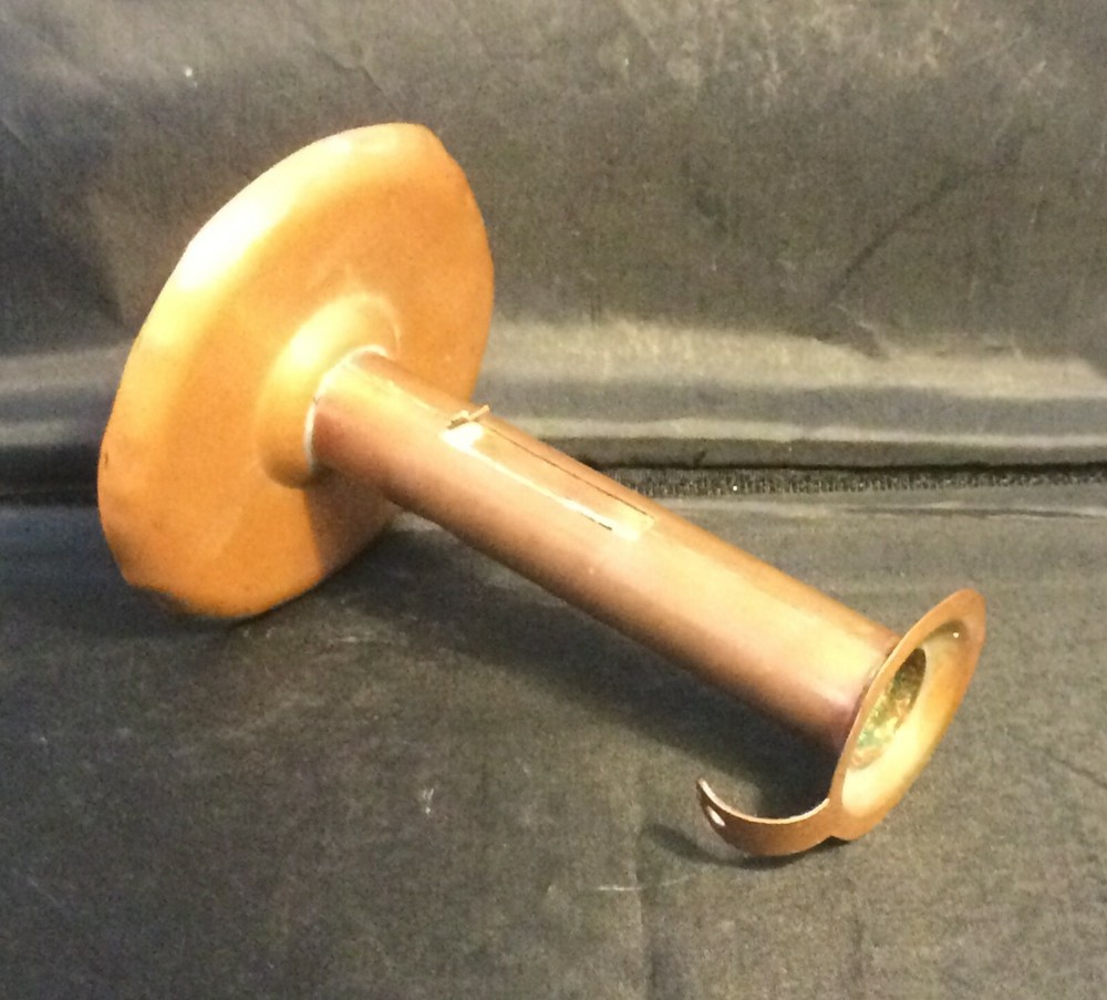 Antique Arts & Crafts Solid Copper Push Up Candle Holder Signed Robinson
