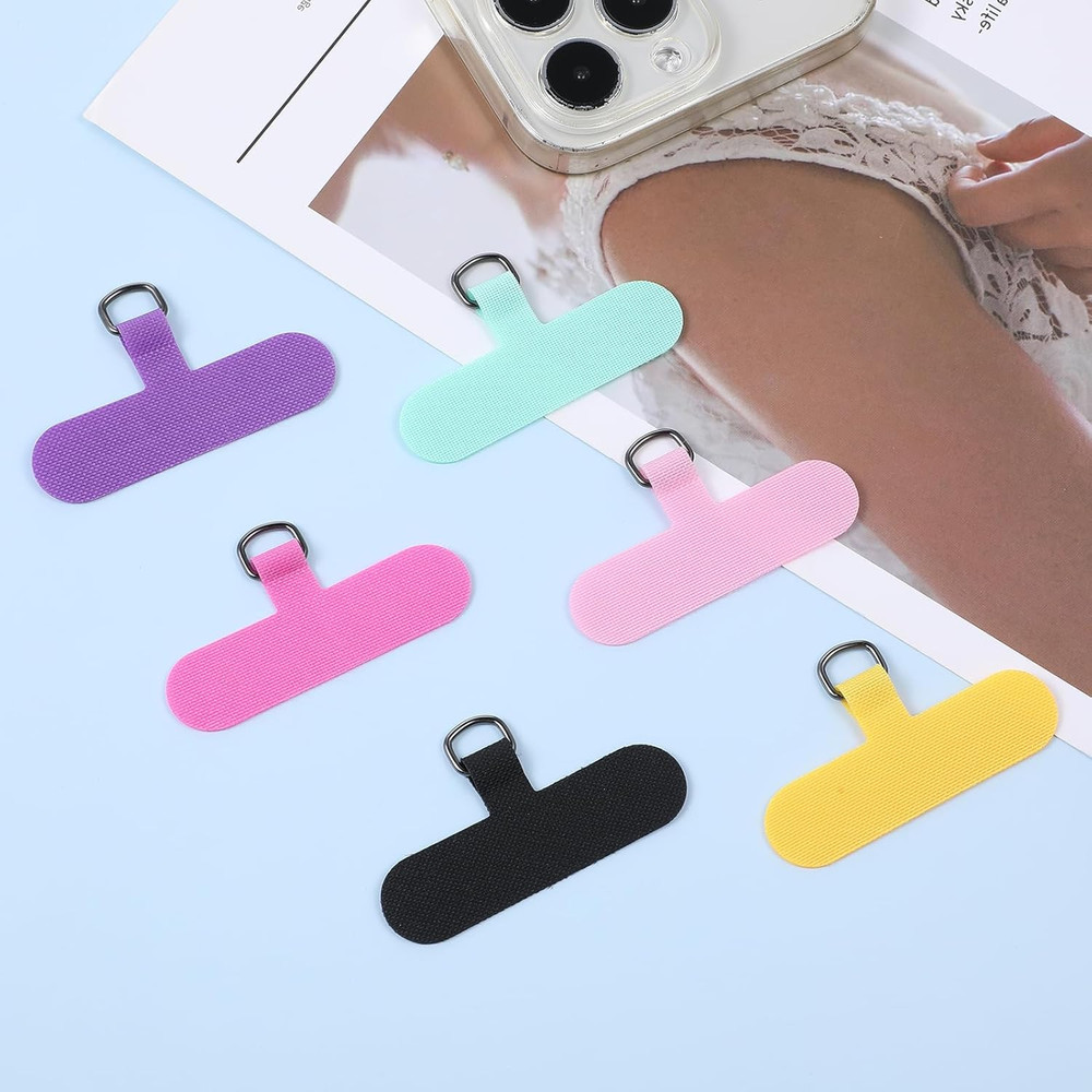 12 Pcs Phone Tether Tab, Safety Lanyard Patch Adjustable Strap, Adjustable and R