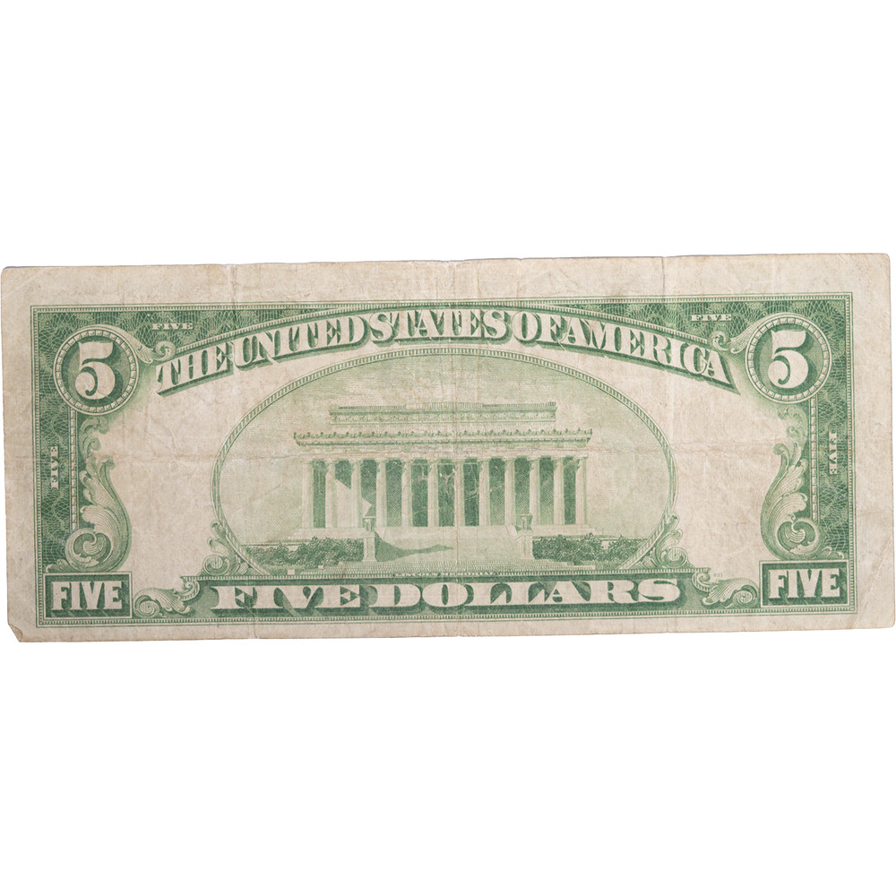 1928-G $5 Red Seal Note VG Condition
