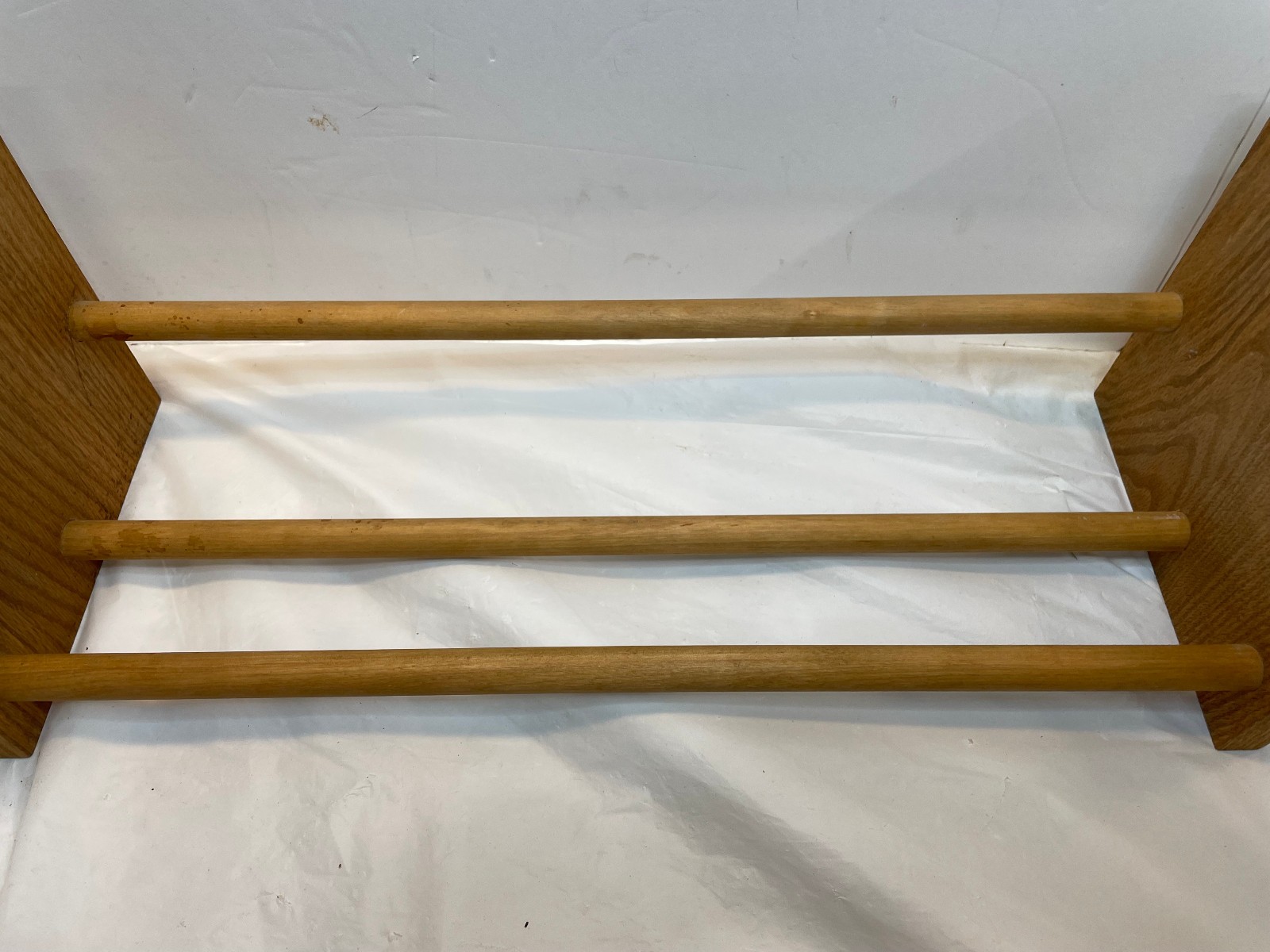 Vintage Wooden Tabletop Book Rack Stand Trough Desktop Organizer Shelf 18.75"