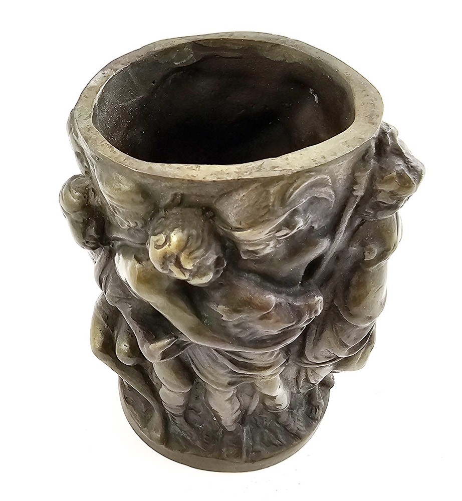 Solid Bronze Figural Greek Vase - Small Bronze Vase