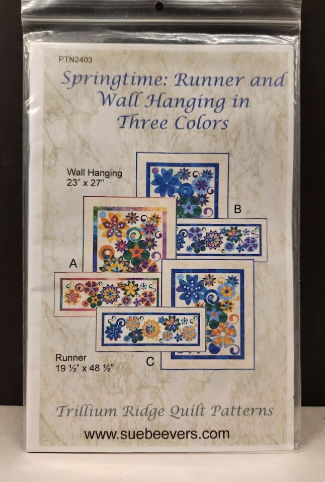 Sue Beevers Springtime Runner Wall Hanging Trillium Ridge Quilt Pattern NIP