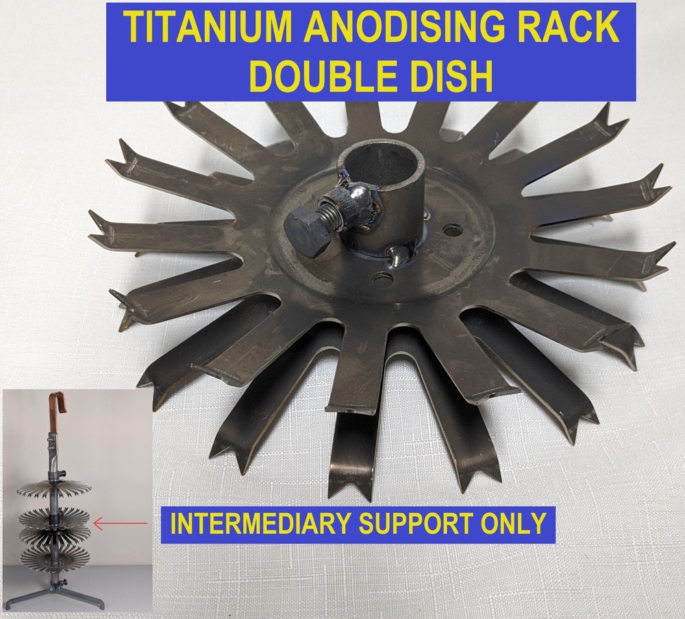Anodizing Aluminum Double Rack Titanium 8.5" Disc Rack 15 Stations Legs