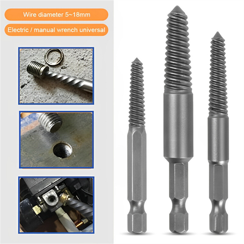 6pcs Fast Damaged Broken Bolt Remover Screw Extractor Speed Out Drill Bits Tool