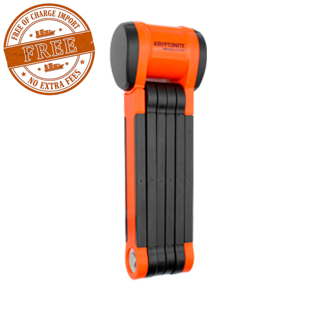 NEW! Kryptonite Evolution 790 Folding Lock, 5.4mm x 90cm (35.4"), Black/Orange