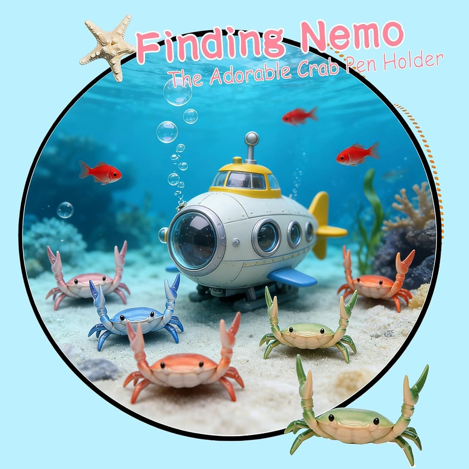 4PCS Whimsical Crab Pen Holders - Cute Desk Organizers for Creative Spaces