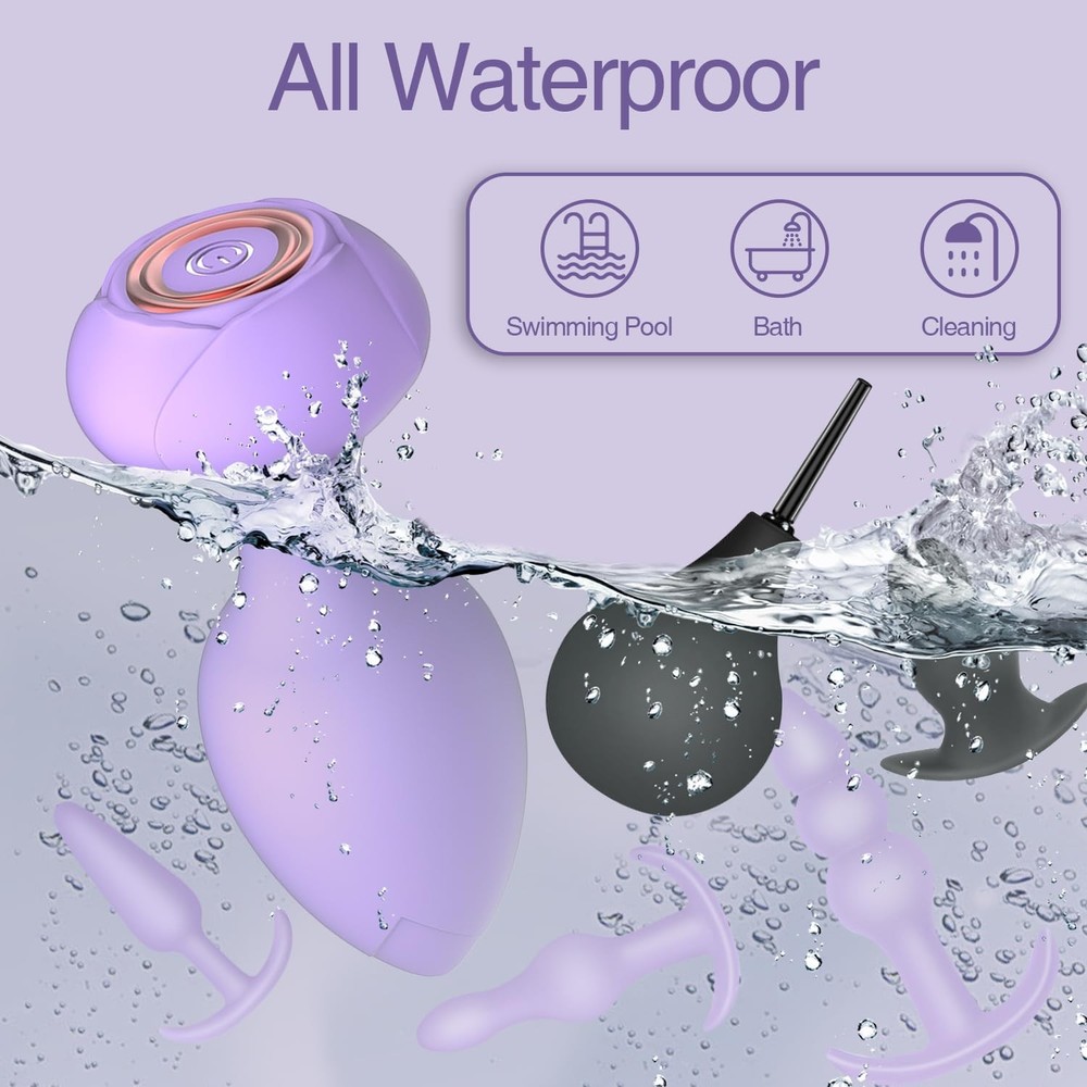 10-Mode Vibrating Butt Plug Set with Remote Control - 6 Pack Training Kit