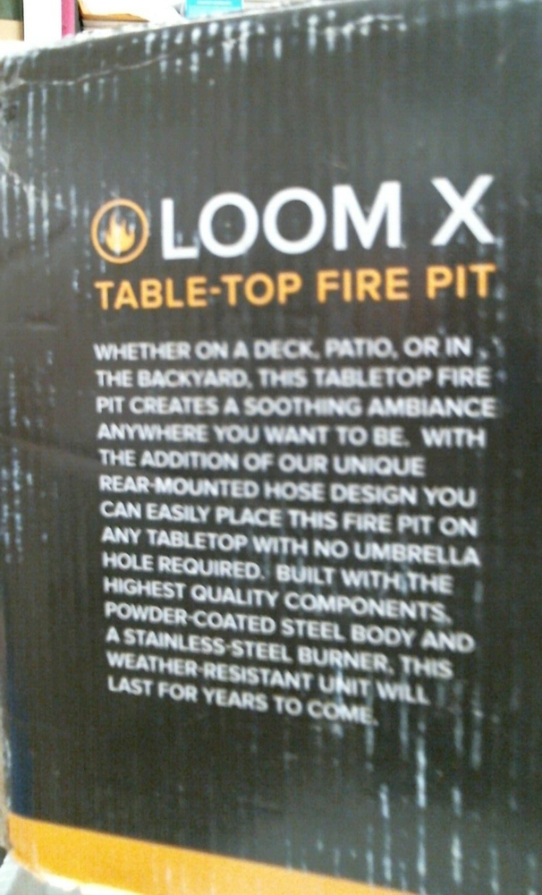 Ukiah Loom X Table-Top Fire Pit (TK-1015-LX) FS