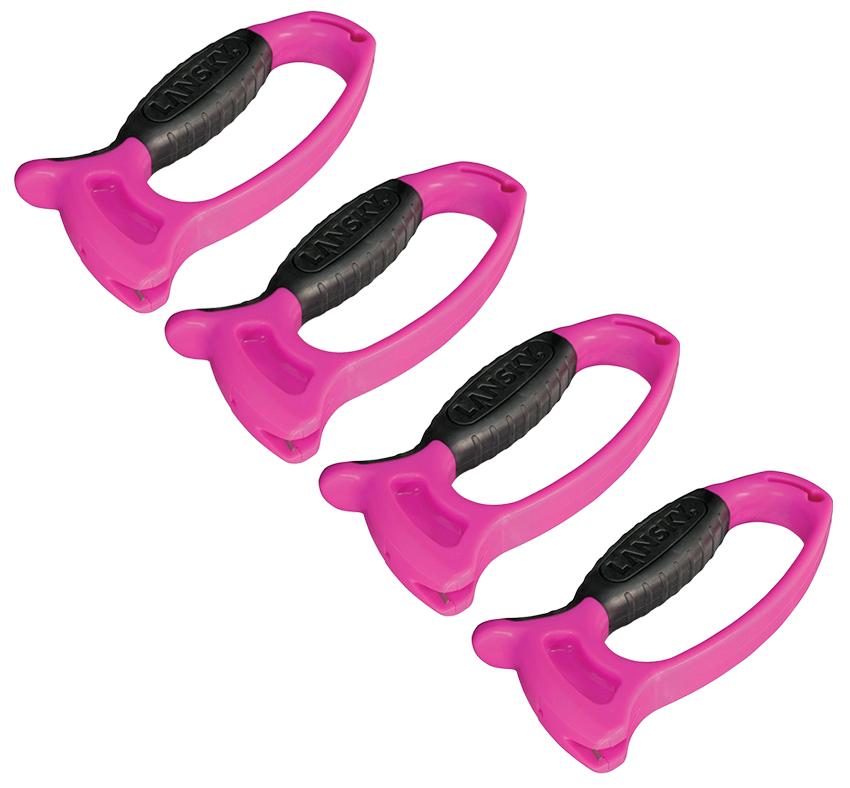 4 PACK Lansky Deluxe Quick Edge Knife Sharpener Pink Composition Handle Non-Slip