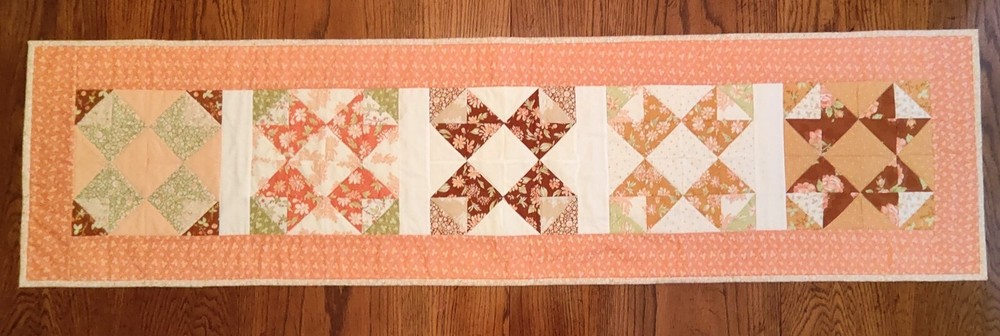 Harvest Second Spring Cinnamon & Cream Fall Handmade Table Runner Quilt