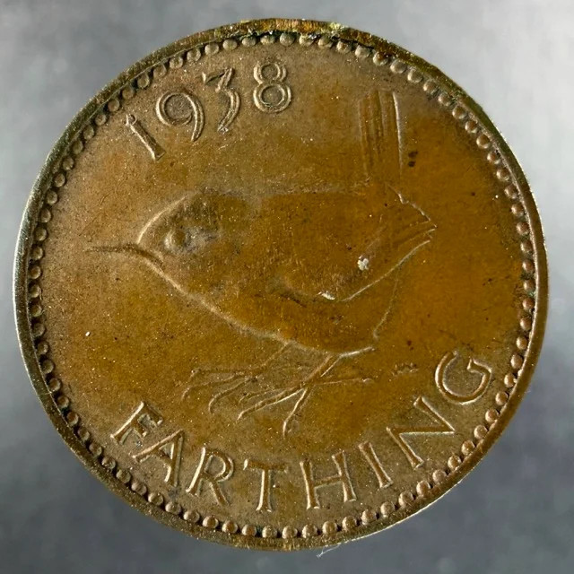 1938 Great Britain Farthing George VI Wren Reverse