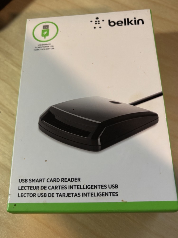 Belkin USB Smart Card Reader Compatible Class A/B/C CAC Compatible NEW