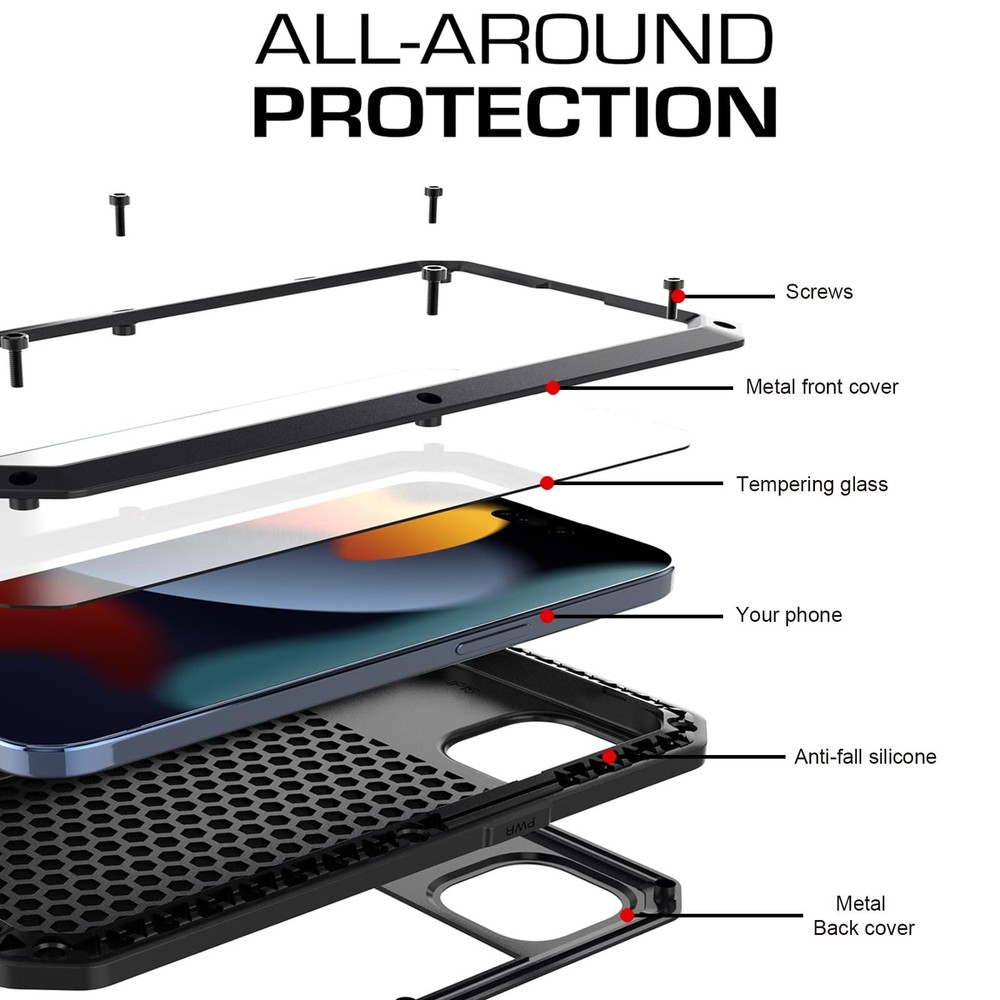 Marrkey Compatible with iPhone 15 Plus Case 360 Full Body Protective Shockproof