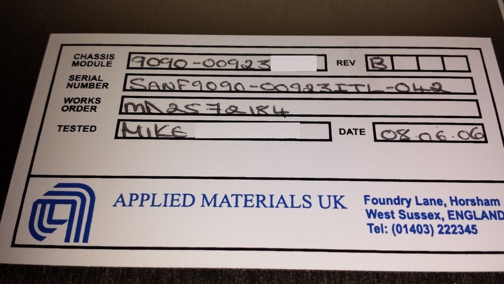 AMAT Applied Materials 9090-00923 Processor Vacuum Control Rev. B Quantum X Used