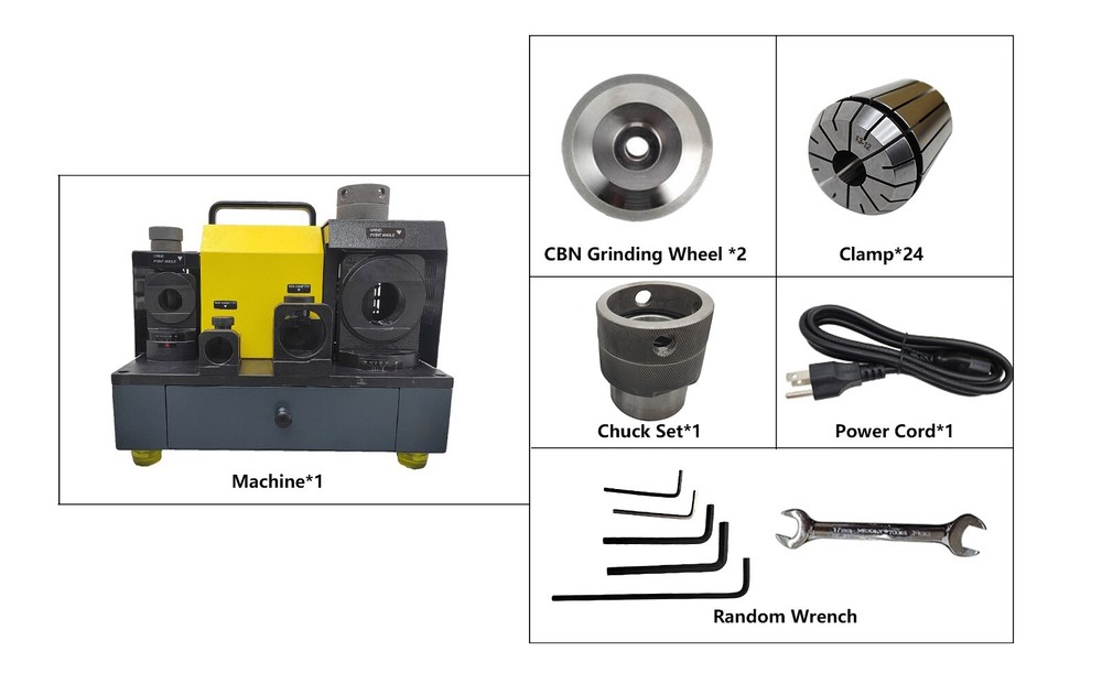 Composite Drill Sharpening Machine 110V Drill Bit Grinder CBN Grinding Wheel
