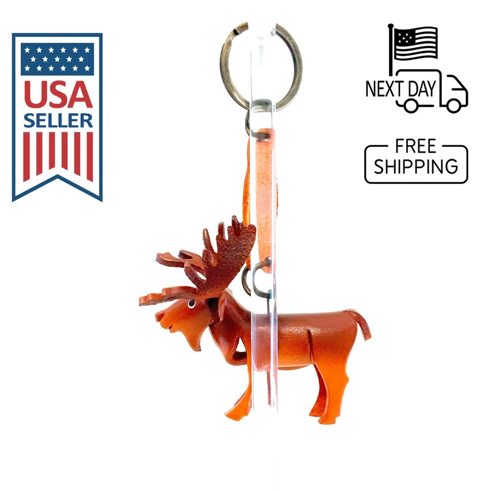 Moose Handmade Leather Keyring
