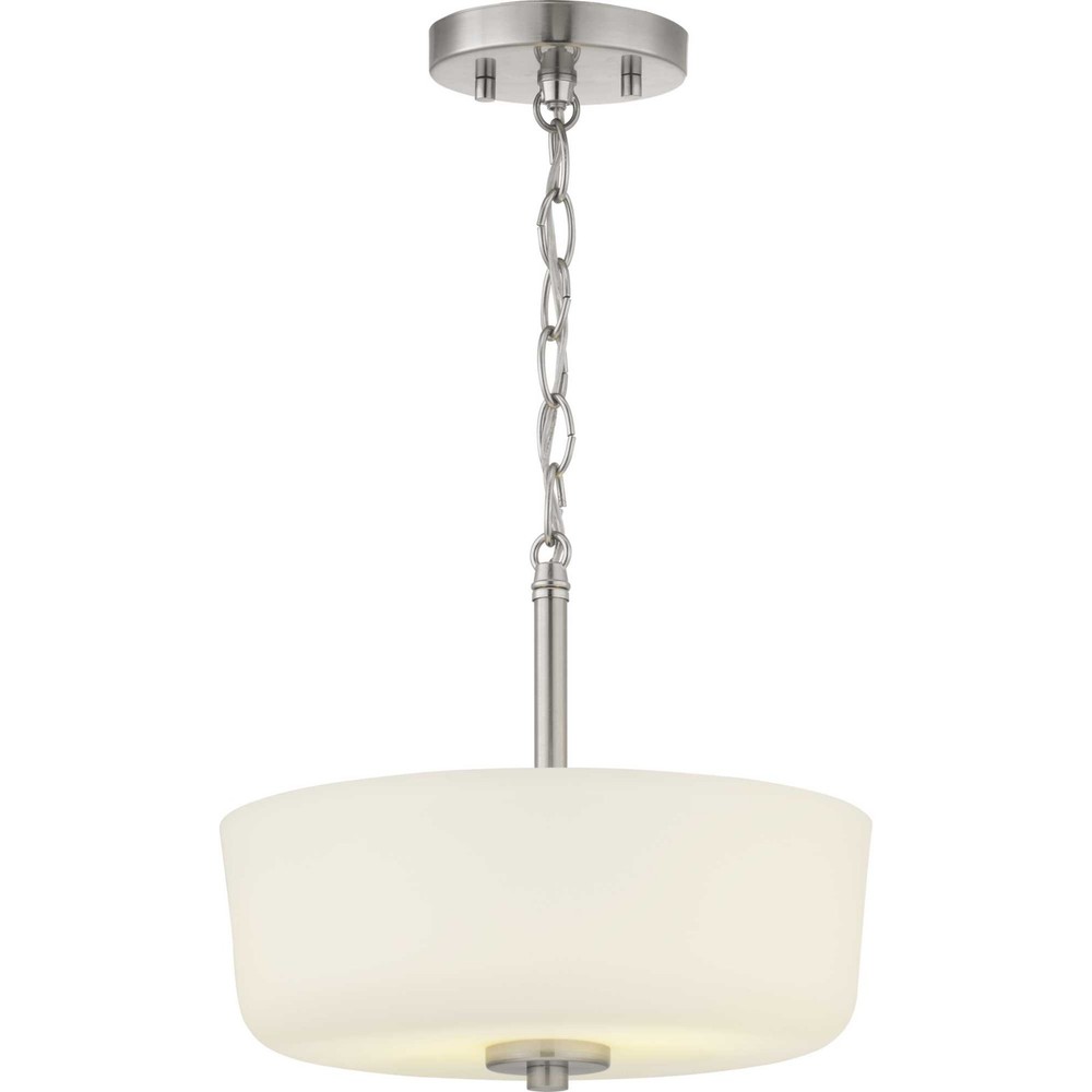 Progress Lighting P350137 Tobin 2 Light 12"W Semi-Flush Drum - Nickel