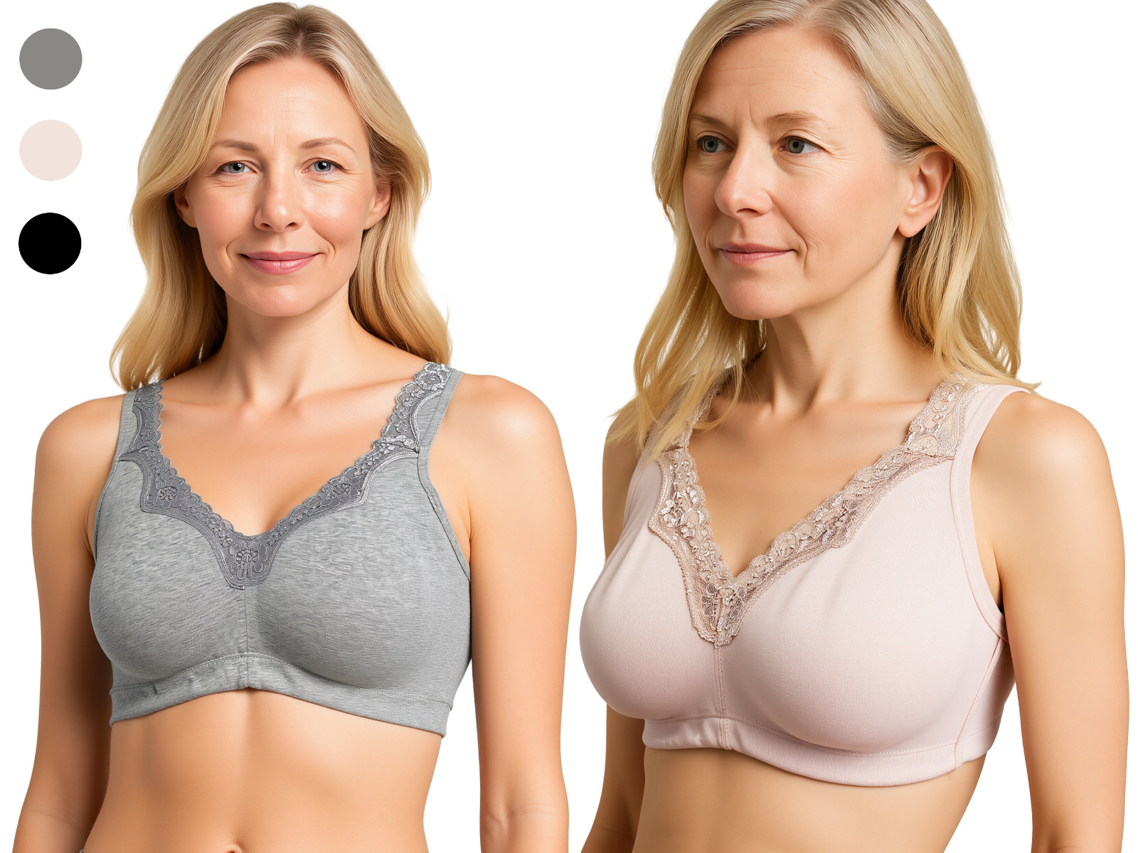 Plus Size Post-Surgery Mastectomy Bra Full Cup Wireless Compression with Pockets