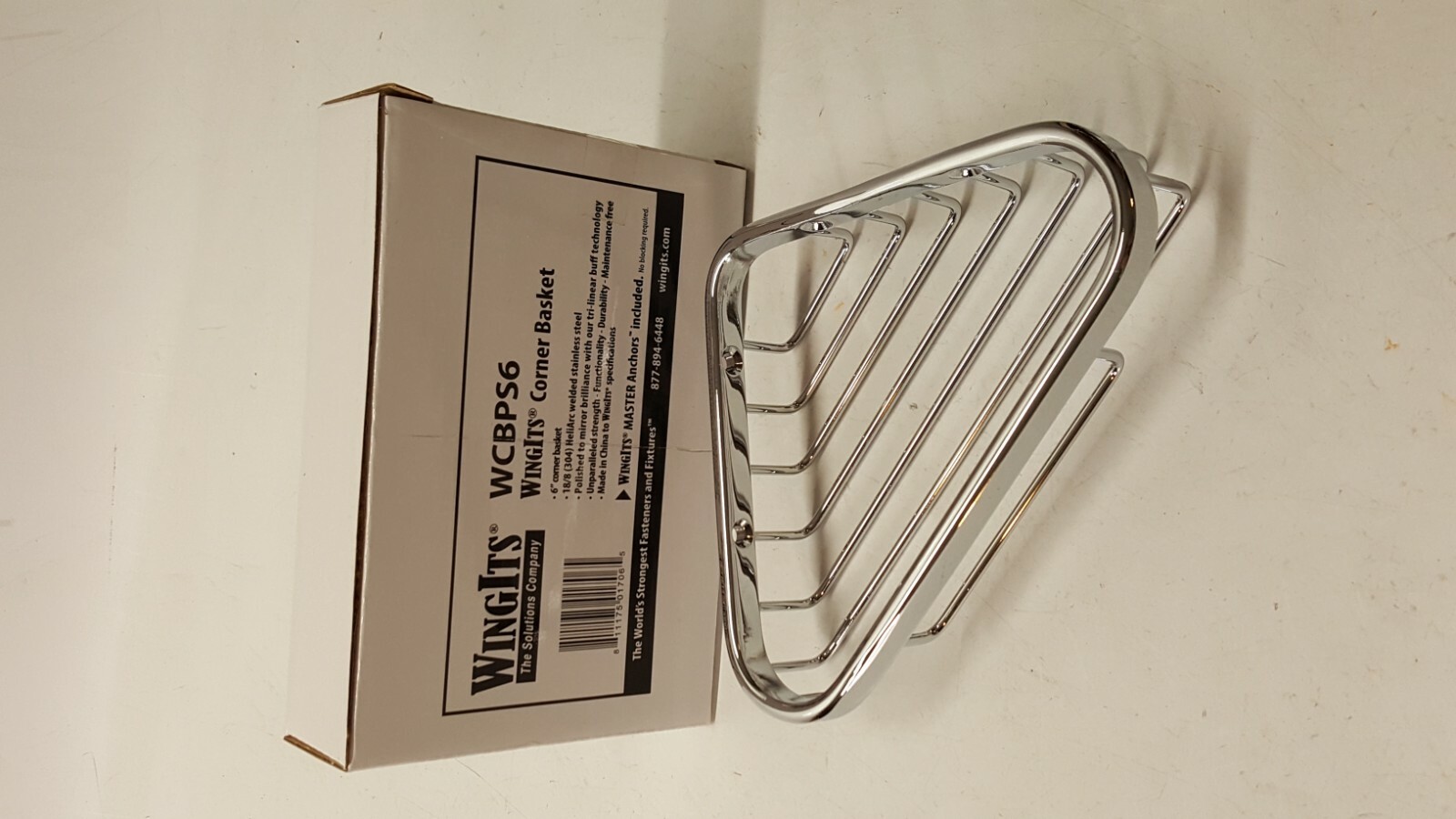 WINGITS Stainless Steel Corner Basket, 7 In W, SS, Polished, WCBPS6