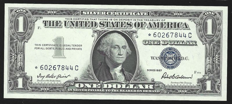 2 $1 SILVER CERTIFICATE *STAR NOTE* 1957 & 57a GEM UNCIRCULATED SUPER NICE