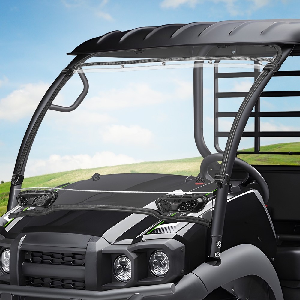 Front Vented Full Windshield Window Scratch Resistant For Kawasaki Mule SX 17-25