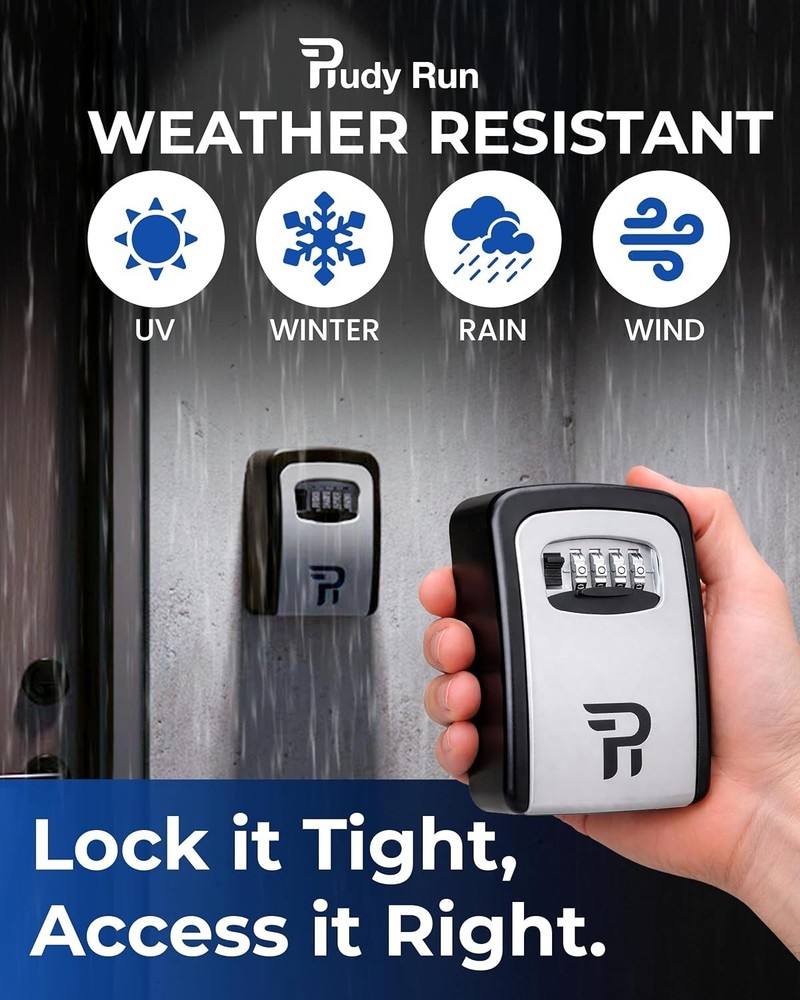 Spacious Key Lock Box with 4-Digit Code - Easy Install for Realtors and Homes