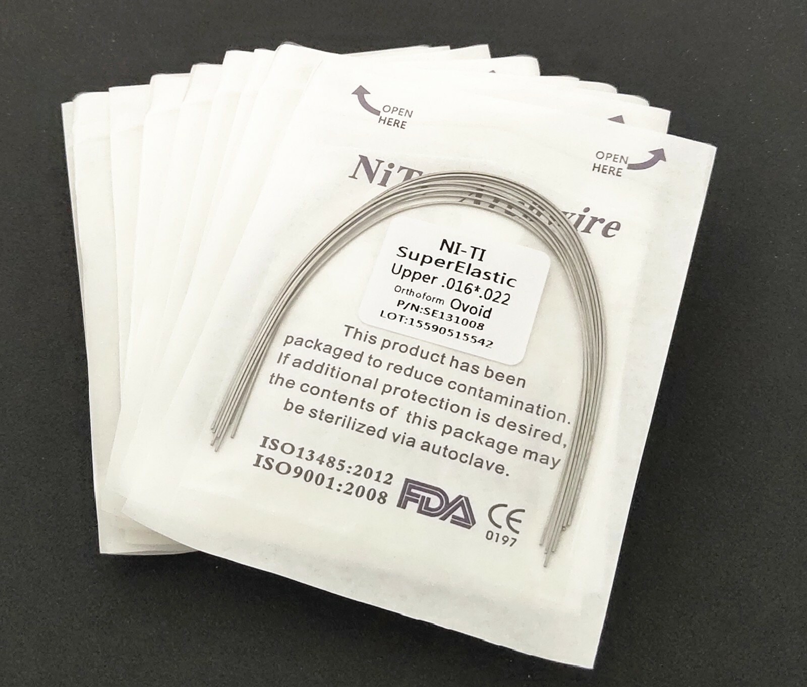 Dental Orthodontic Rectangular Super Elastic Niti Arch Wire Bows Ovoid Form