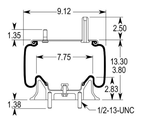 Pack of 8 Air Spring Bag for Kenworth Truck Replace K303-6, K303-15 W01-358-9422