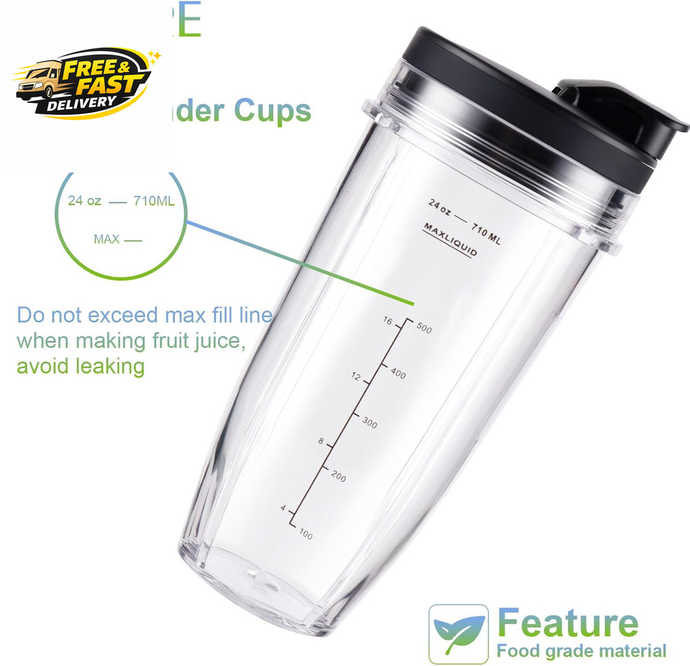 Ninja Blender Cups Replacement 24Oz – Compatible with Ninja BN401