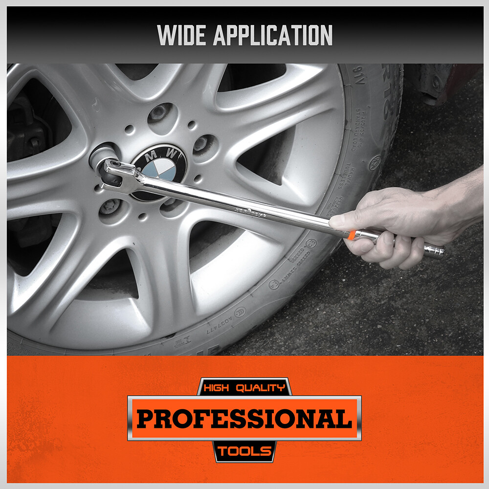 3-Piece Flex-Head Breaker Bar Set 1/2" 3/8" 1/4" Drive 15" 10" 6" 180 Rotatable