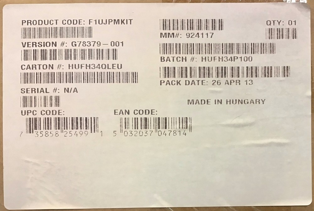 Intel F1UJPMKIT Chassis Maintenance Kit NEW BROWN BOX