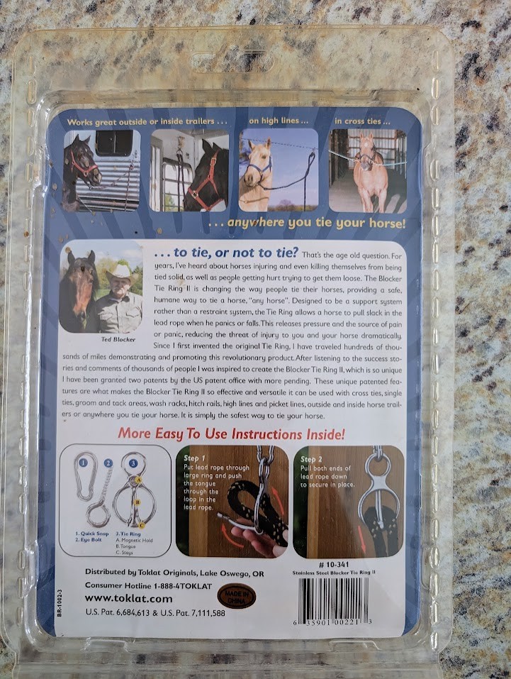 THE ORIGINAL BLOCKER TIE RING II WITH MAG-LOC STAINLESS STEEL - BRAND NEW