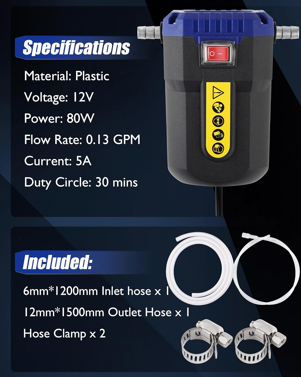 Oil Extractor Pump 12V, Electric Engine Oil Pump, Oil Transfer Pump W/ Overcurre