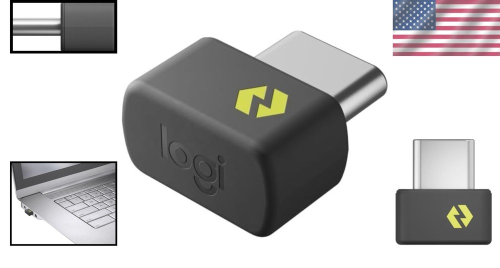 USB-C Receiver Compatible Devices 1 Port Secure Wireless Logi Bolt for Mouse