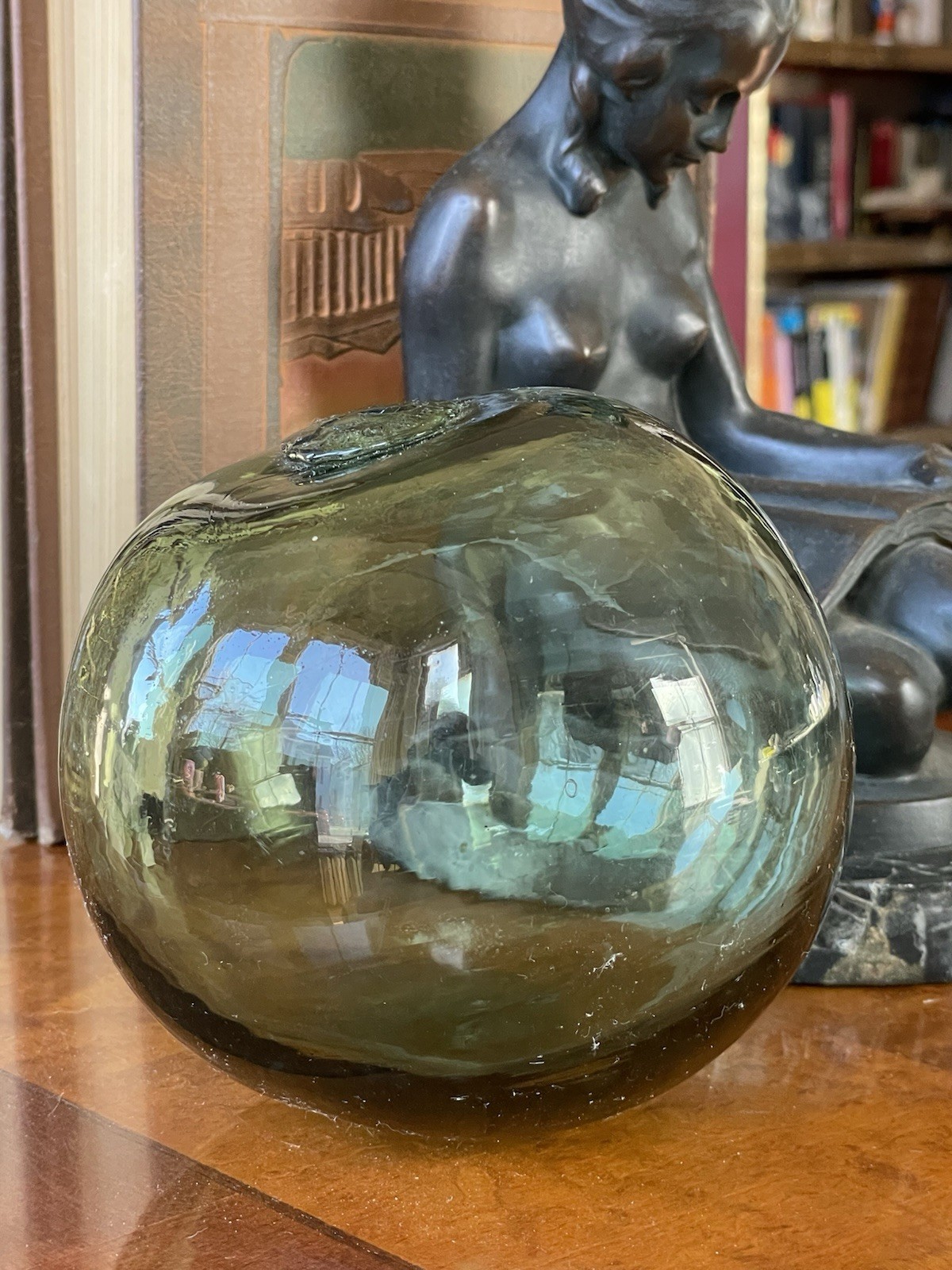 Vintage Green Glass Fishing Float German Heye Glas Atlantic Ocean Decor Find