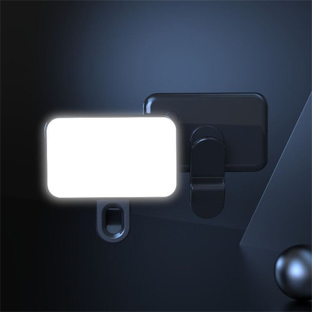Portable Mini LED Fill Light Mobile Phone Clip-On Selfie Light USB Rechargeable