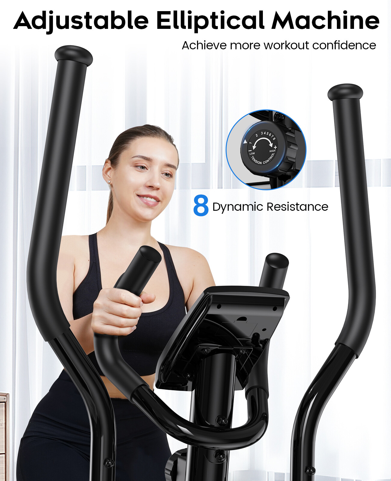 Indoor Elliptical Machine Cross Trainer Exercise Machine Fitness Workout Cardio