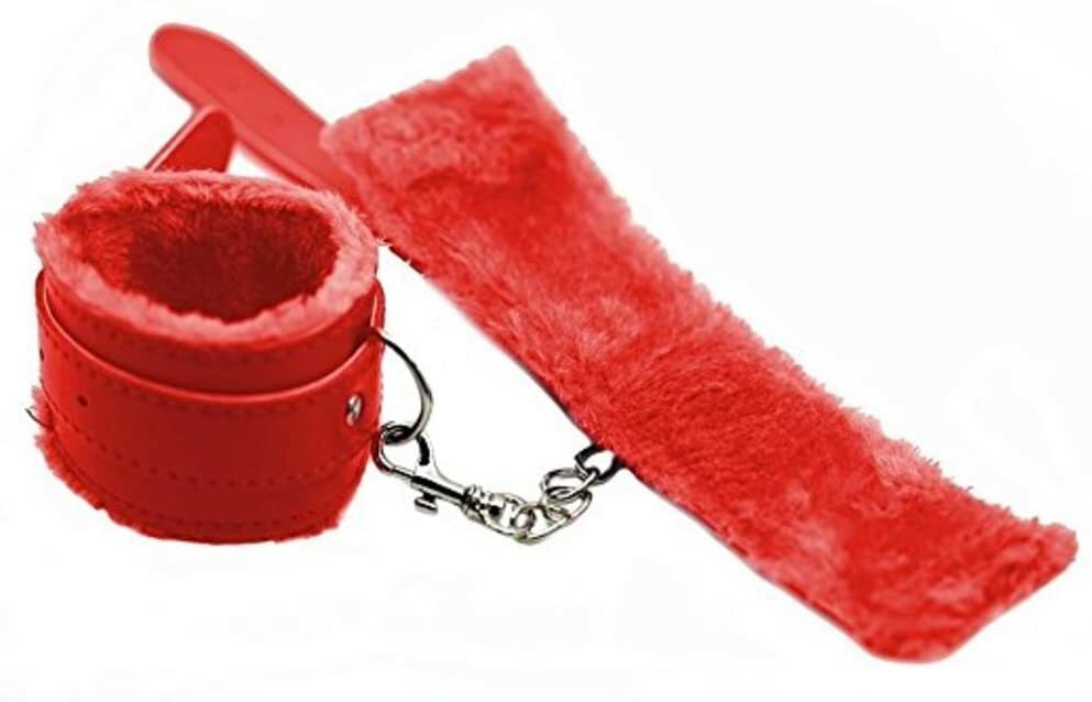 Fuzzy Handcuffs FAST-SHIPPING Vegan Leather
