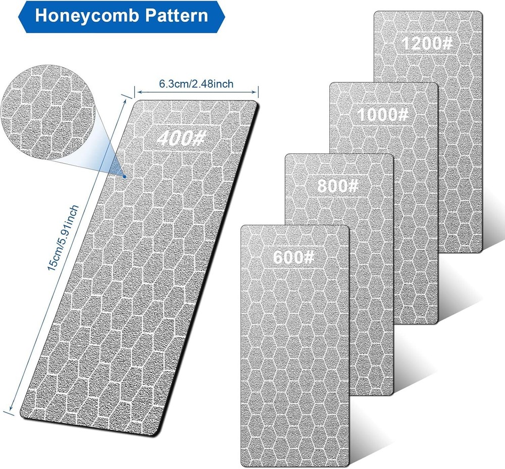 Diamond Sharpening Stone, 5 Pcs Knife Sharpening Stone with Extra Fine/Coarse