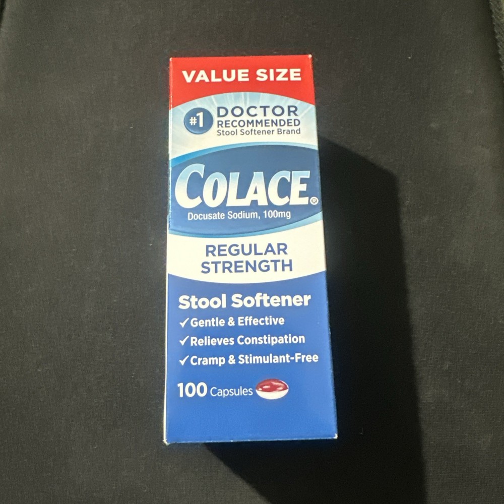Value Size Colace Regular Stool Softener 100 Capsules Exp. 8/27