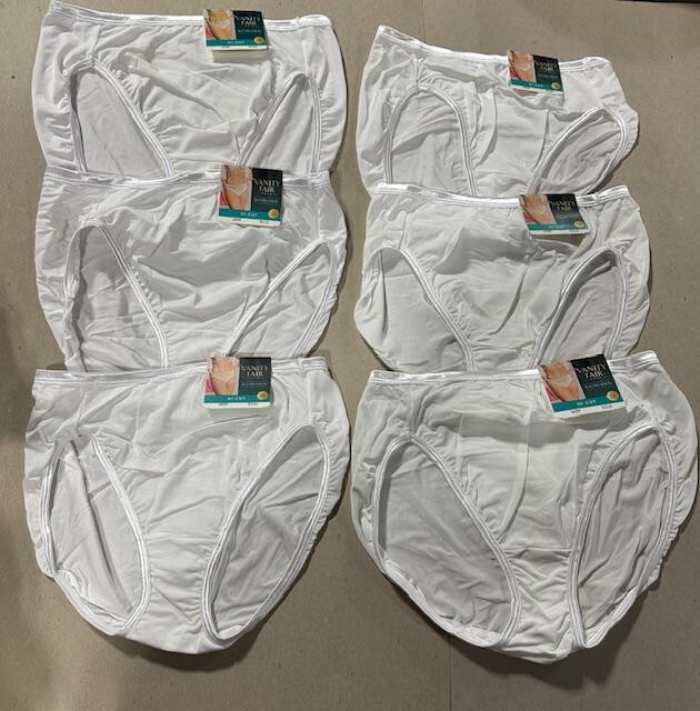 6 Pc Vanity Fair Illumination HI-CUT brief 13108 Sz 6 7 8 9 10 WHITE $4 Bucks EA