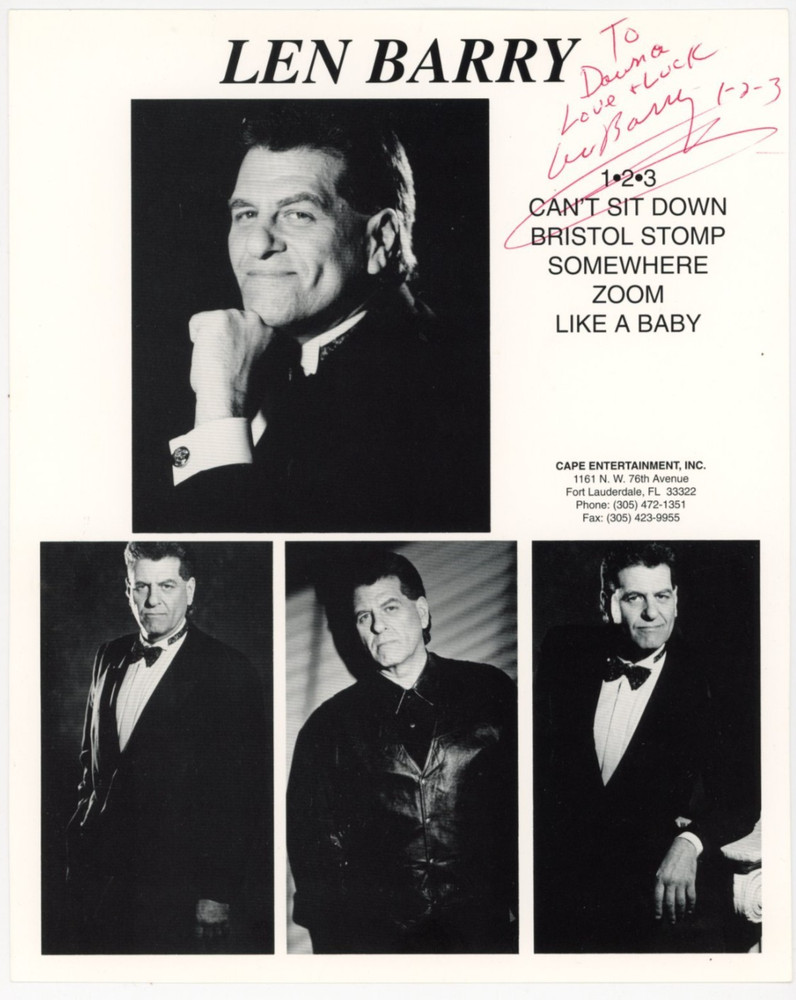 Len Barry - Signed B&W Photograph