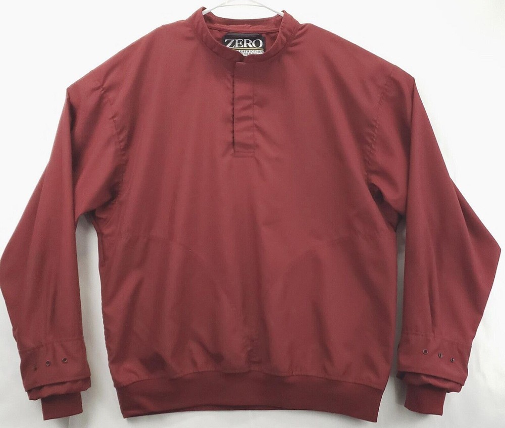 Zero Restriction Jacket Mens Large Burgundy 1/4 Snap Golf Pullover