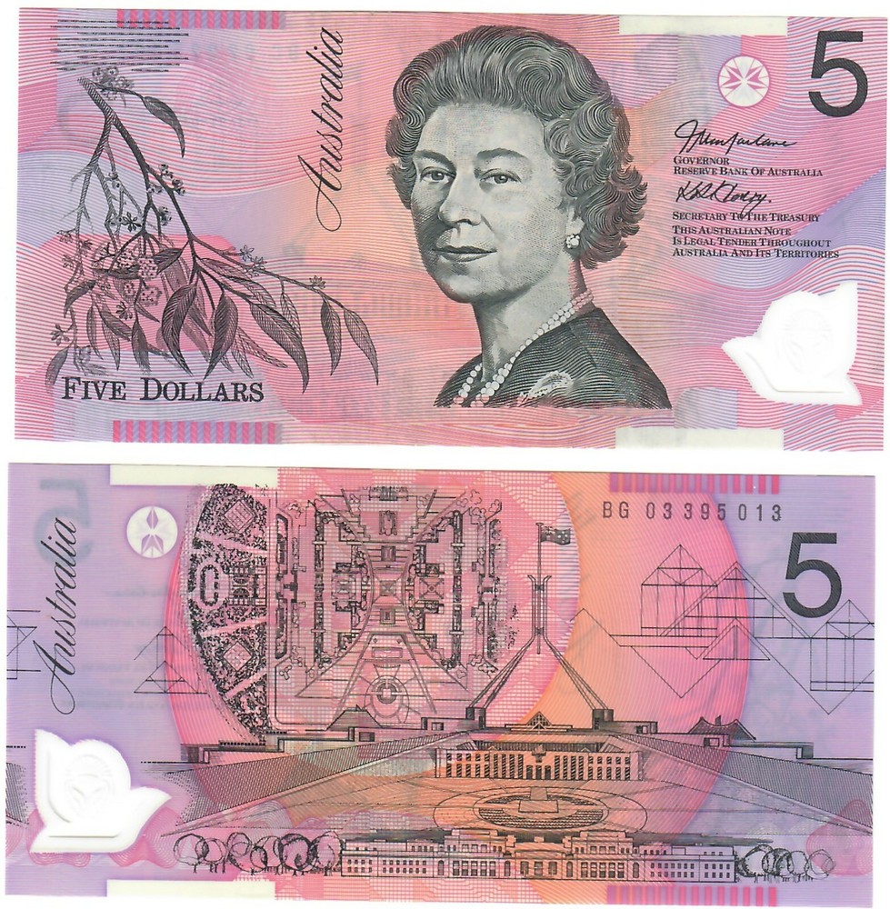 Australia 5 Dollars 2003 UNC "MacFarlane-Henry"